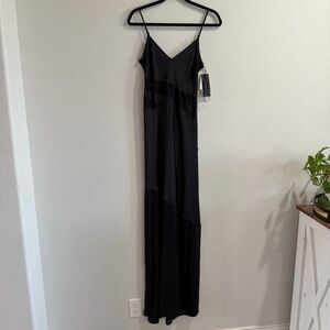 NWT French Connection Black Slip Maxi Dress with Spaghetti Straps